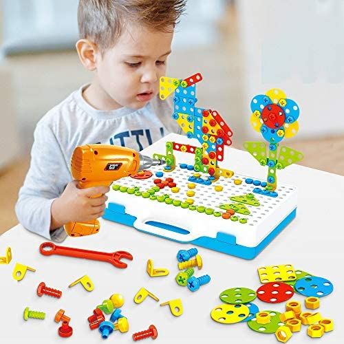 Meccano disassembly and assembly with a drill