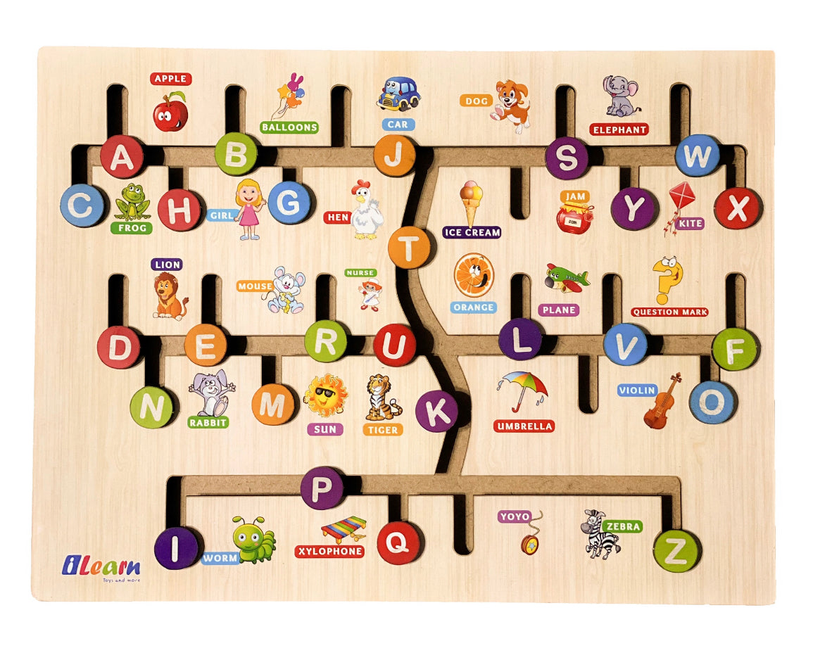 English alphabet maze