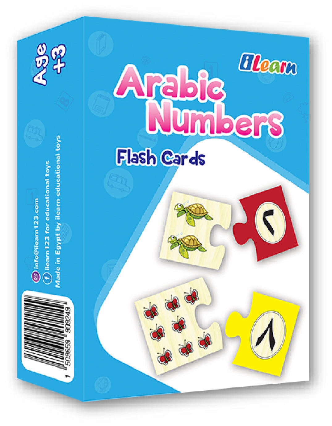 Arabic numbers flash card