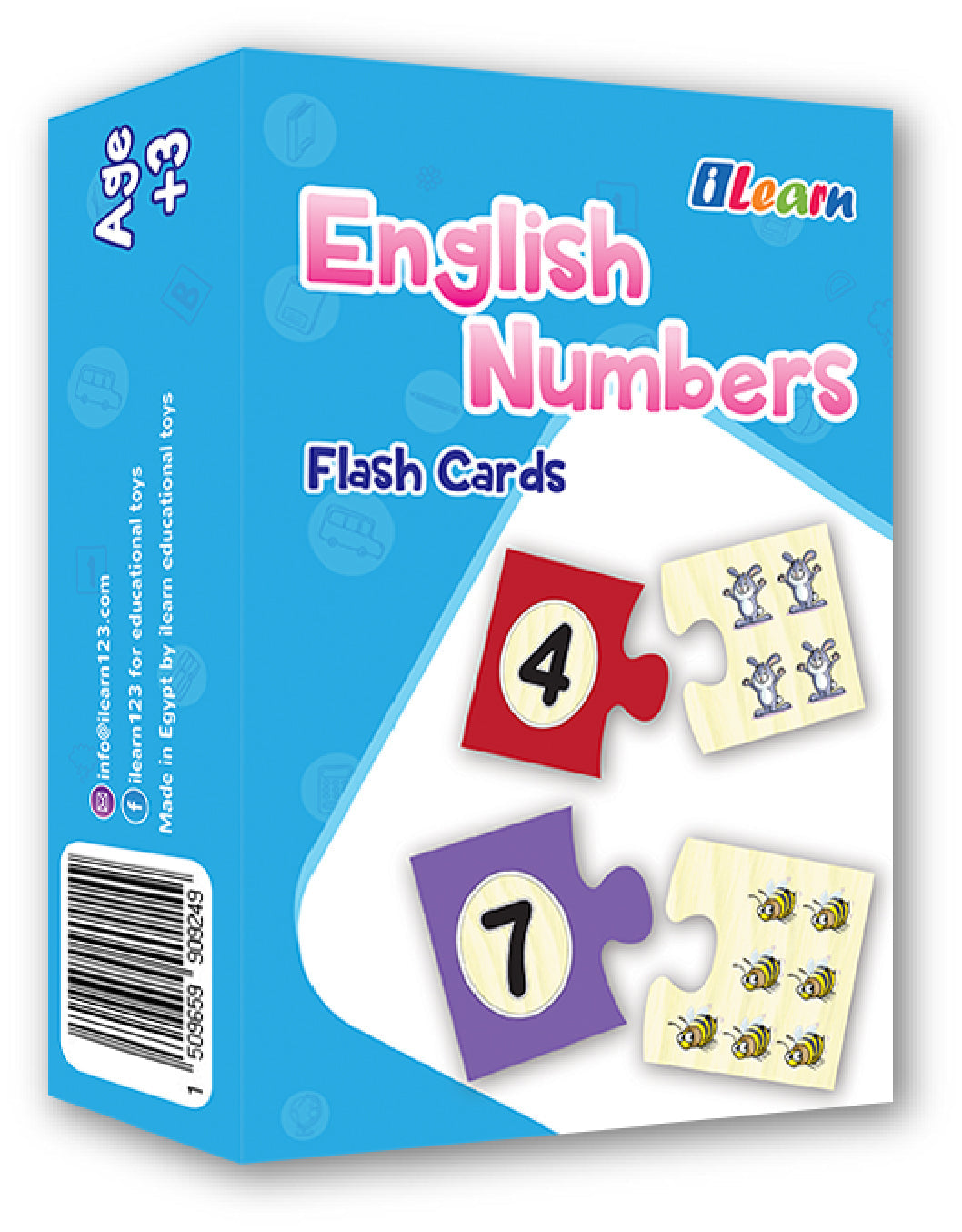 English numbers flash card